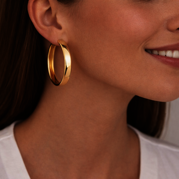 Stříbrné pozlacené náušnice kruhy 28mm